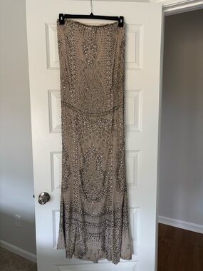 Kaufmanfranco Beaded Champagne Evening Gown Dress Size 4/40